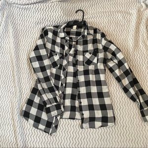 Black and white plaid shirt